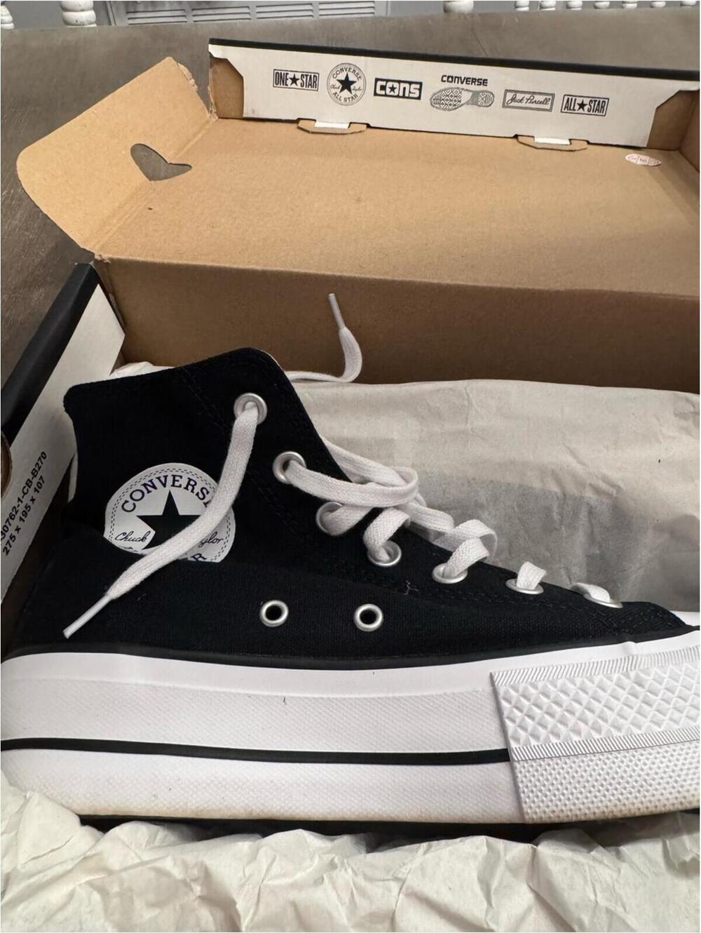 Converse Black and White Platform High Top Sneakers